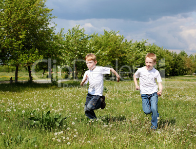 two brothers outdoors