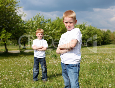 two brothers outdoors