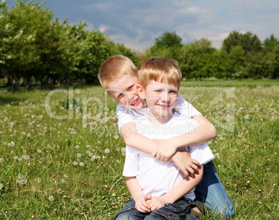 two brothers outdoors