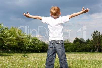 litlle boy outdoors