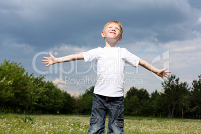 litlle boy outdoors