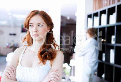 couple in disagreement at home