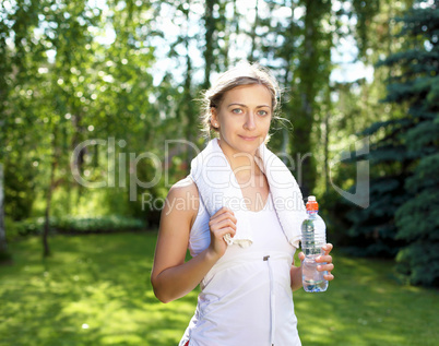 A shot of an active beautiful caucasian woman