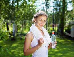 A shot of an active beautiful caucasian woman