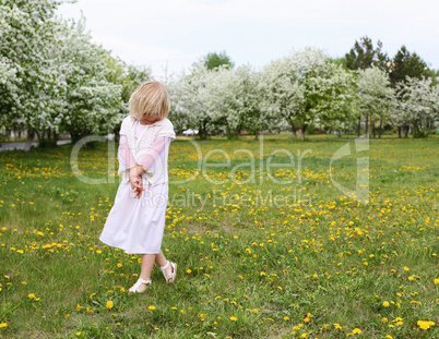 little girl in spring park