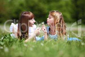 two girls playing in the park