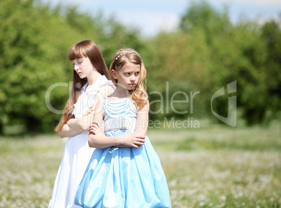 two girls playing in the park