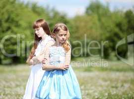 two girls playing in the park