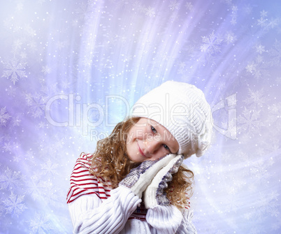 Cuty little girl in winter wear