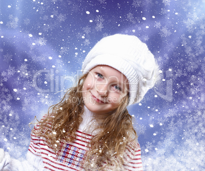 Cuty little girl in winter wear