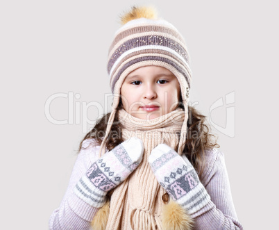 Cuty little girl in winter wear