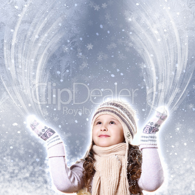 Cuty little girl in winter wear