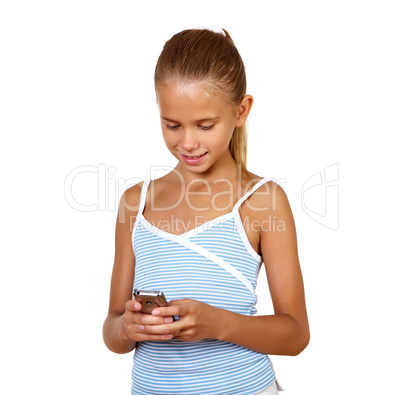 Pretty teenage girl with mobile phone