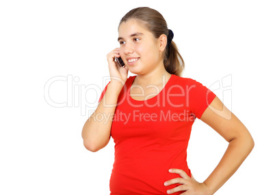 Pretty teenage girl with mobile phone