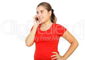 Pretty teenage girl with mobile phone