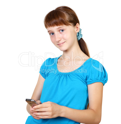 Pretty teenage girl with mobile phone