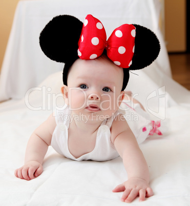 little baby with mouse ears