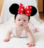 little baby with mouse ears