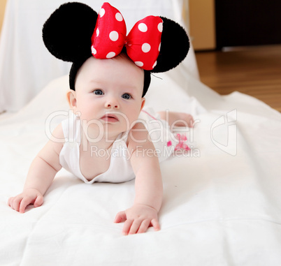 little baby with mouse ears