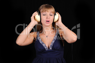young girl with headphones young girl with headphones