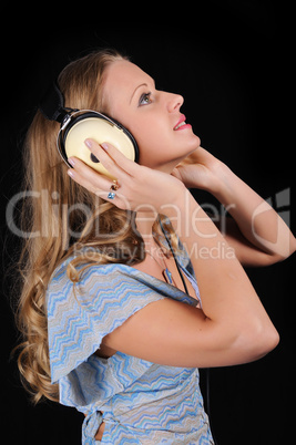 girl in headphones