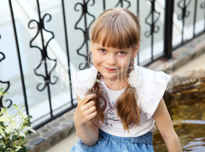 portrait of little girl outdoors