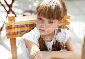 portrait of little girl outdoors