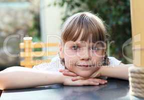 portrait of little girl outdoors