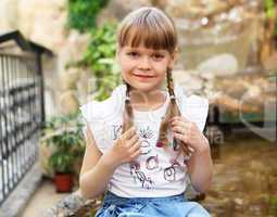portrait of little girl outdoors