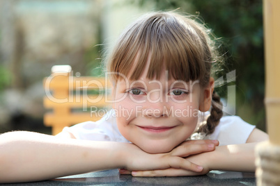 portrait of little girl outdoors