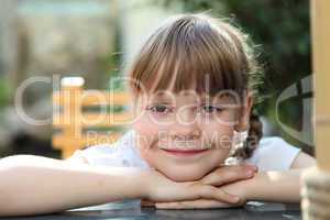 portrait of little girl outdoors