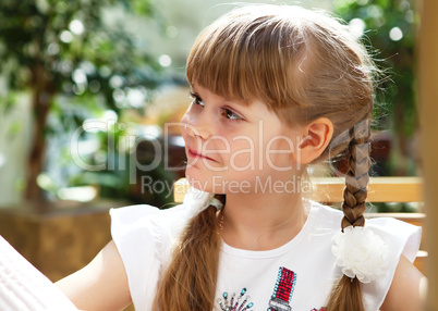 portrait of little girl outdoors