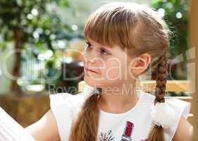 portrait of little girl outdoors