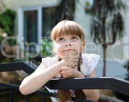 portrait of little girl outdoors