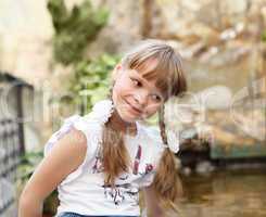 portrait of little girl outdoors