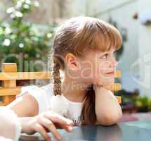 portrait of little girl outdoors