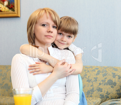 young mother with her little daughter