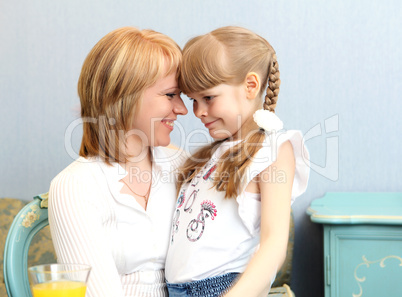 young mother with her little daughter