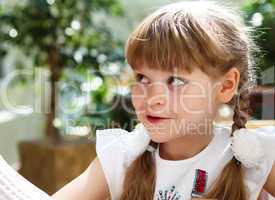 portrait of little girl outdoors