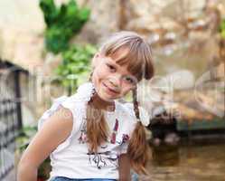 portrait of little girl outdoors