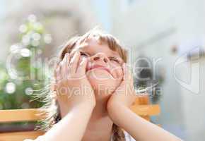 portrait of little girl outdoors