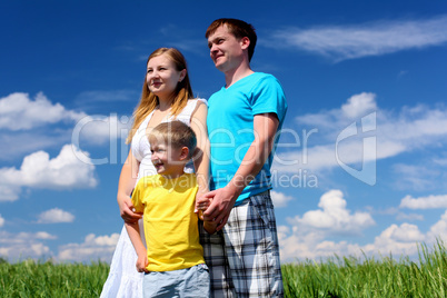 family with children in summer day outdoors