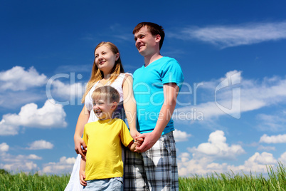 family with children in summer day outdoors