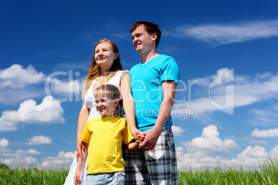 family with children in summer day outdoors