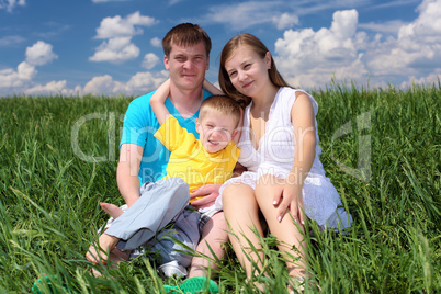 family with children in summer day outdoors