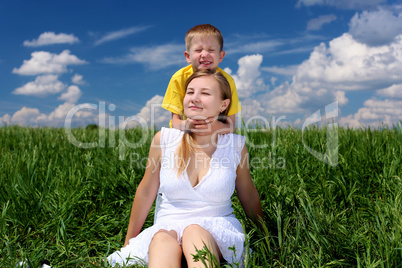 mother with her child outdoor