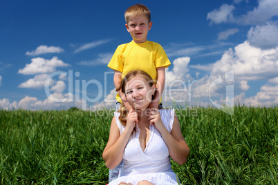 mother with her child outdoor