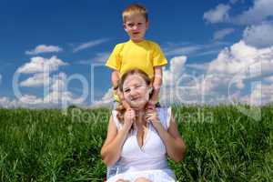 mother with her child outdoor