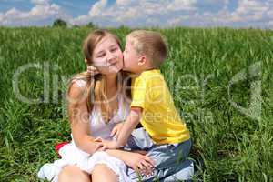 mother with her child outdoor