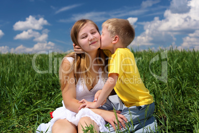 mother with her child outdoor